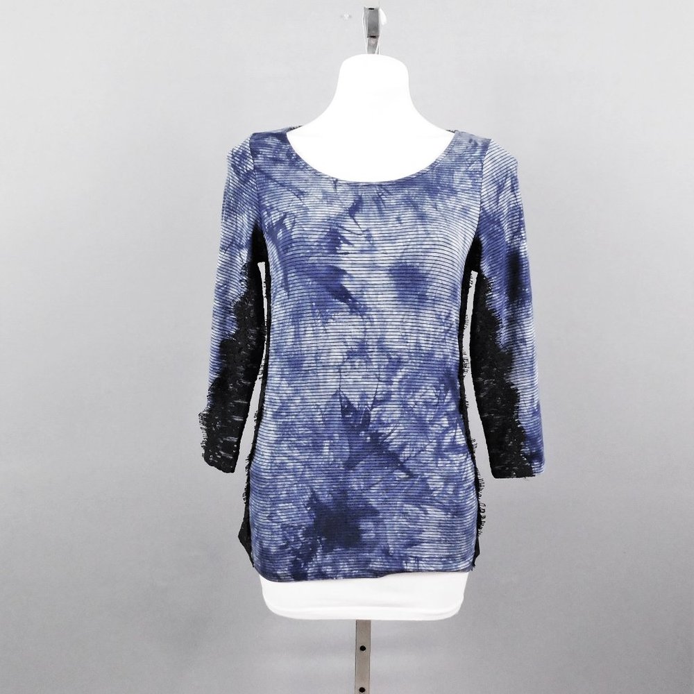 Boho Chic‎ Women Shirt Blue Black M